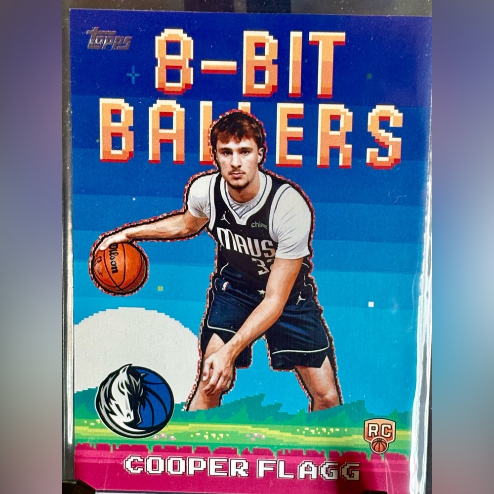 Cooper Flagg Basktball Card  Rookie 8 - Bit Ballers Topps Dallas  Mavericks